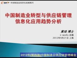 中国制造业转型背景下的供应链管理信息化应用趋势分析